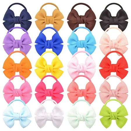 Farvoery Baby Hair Ties With Bows For Toddler Elastic Ponytail Holders Small Hair Ties For Baby Girls Infants Hair Accessories | Walmart (US)