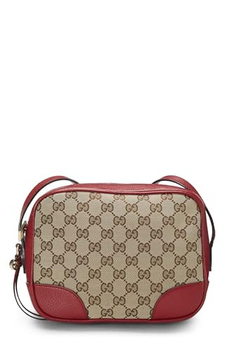 Gucci, Pre-Loved Red Original GG Canvas Bree Crossbody Mini, Red | Amazon (US)
