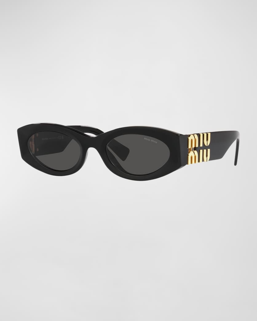 Logo Oval Acetate Sunglasses | Neiman Marcus