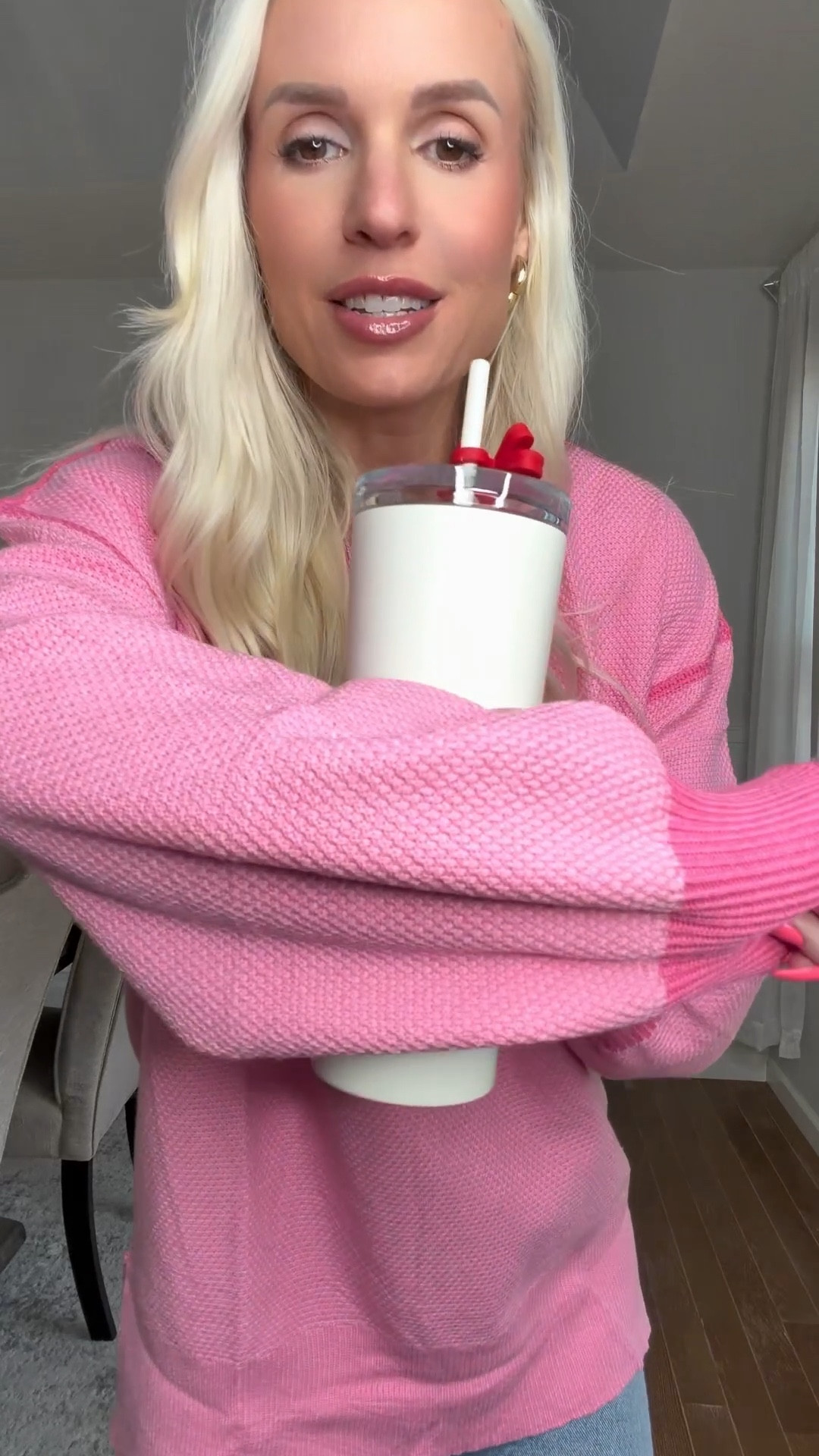 Literally the perfect pink oversized sweater! On sale! @amazon 

#LTKValentine #LTKPetite #LTKSaleAlert