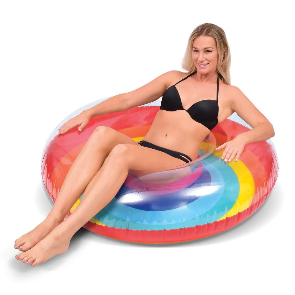 GoFloats Rainbow Party Tube Inflatable Raft | Oriental Trading Company