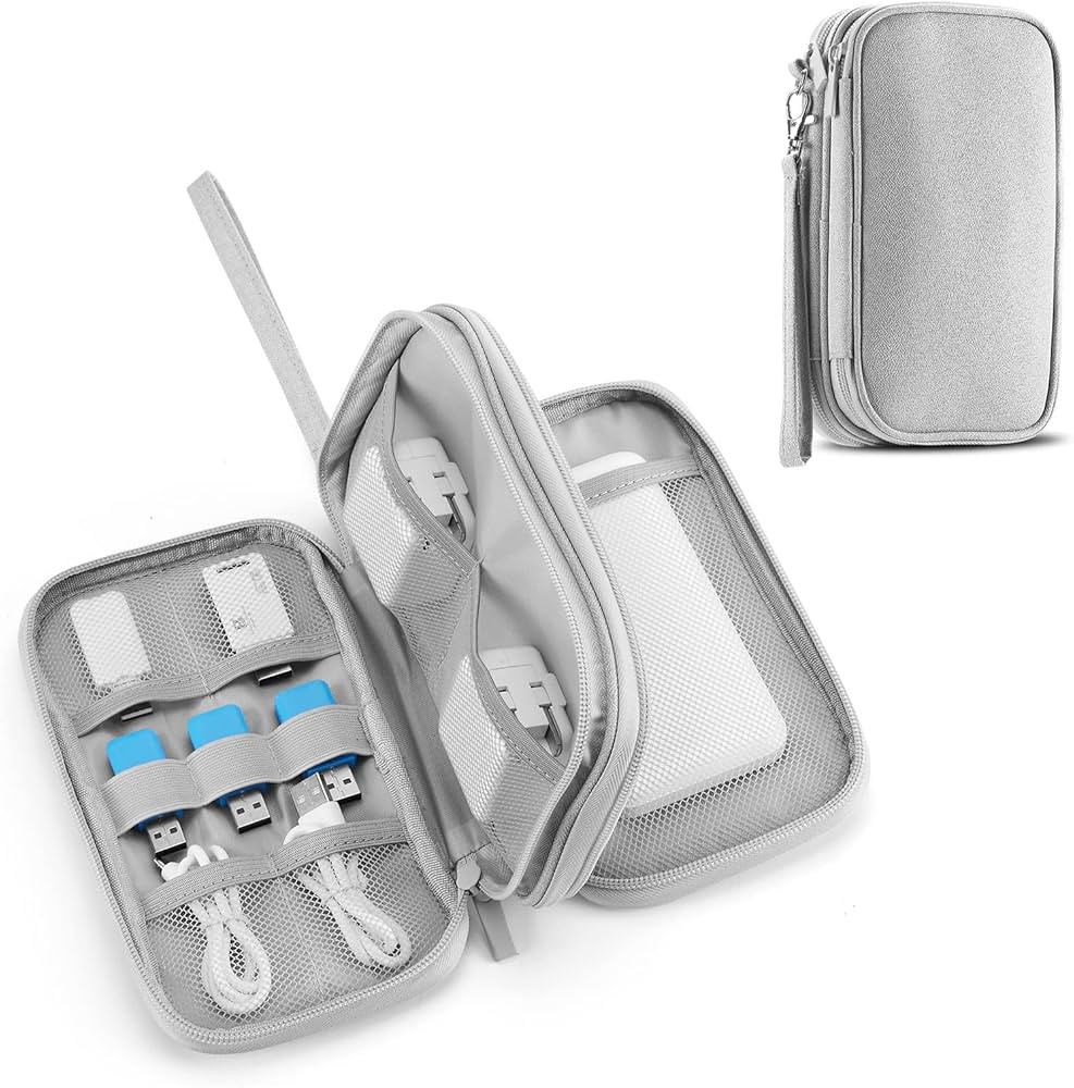 Travel Cable Organizer Case, Small Cord Organizer Bag for Tech Electronics, Cables, Chargers & Ai... | Amazon (US)