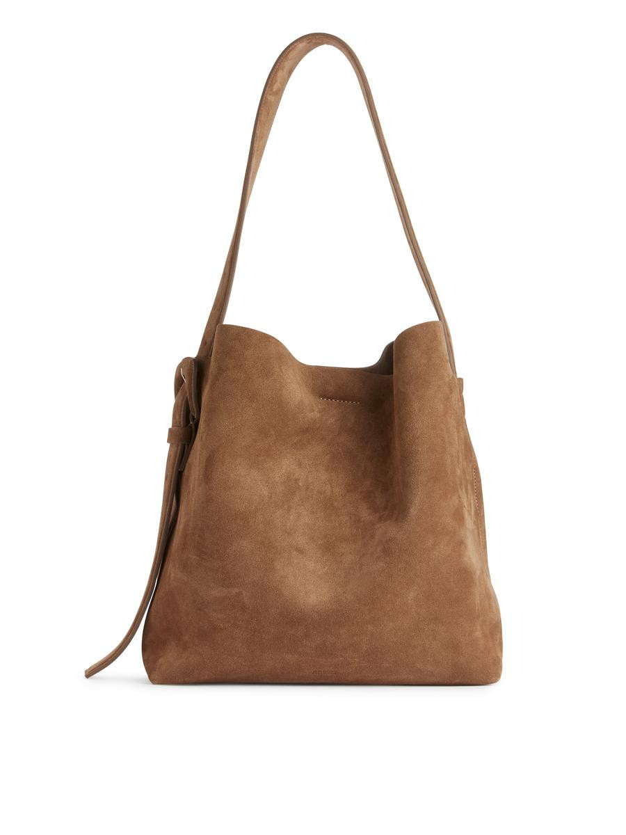 Veloursledertasche - Braun | ARKET (EU)