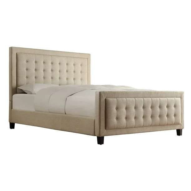 Weston Home Leyton Upholstered Low Profile Bed - Walmart.com | Walmart (US)