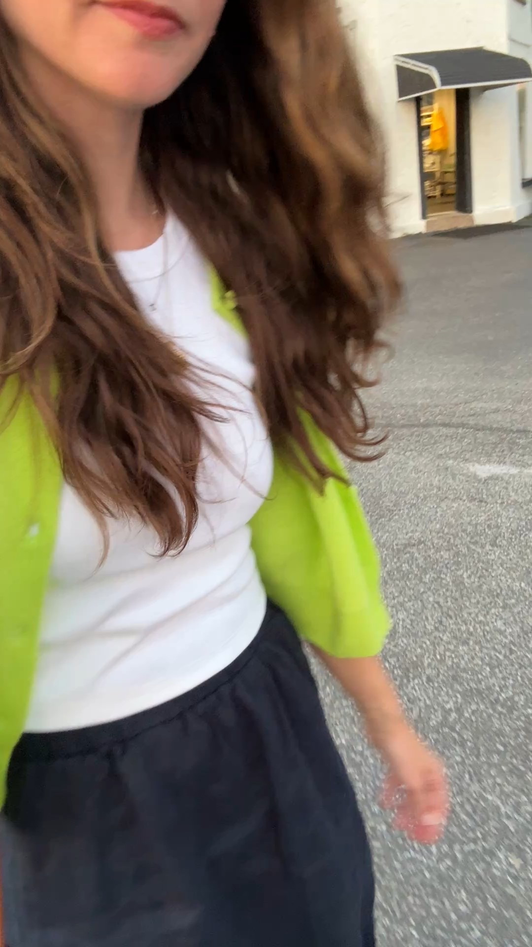 Summer to fall: lime green cashmere cardigan + white tee + linen maxi skirt + jelly flats + woven crossbody 🩷 #falluniform 

#LTKSeasonal #LTKItBag #LTKStyleTip