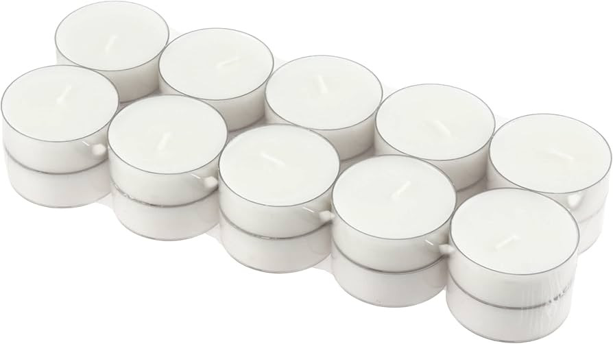 Stonebriar 20 Count Unscented Mega Oversized Clear Cup White Tea Light Candles with 9 Hour Burn T... | Amazon (US)