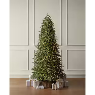 9 ft. Elegant Twinkling Grand Fir LED Pre-Lit Artificial Christmas Tree with Timer T33 | The Home Depot