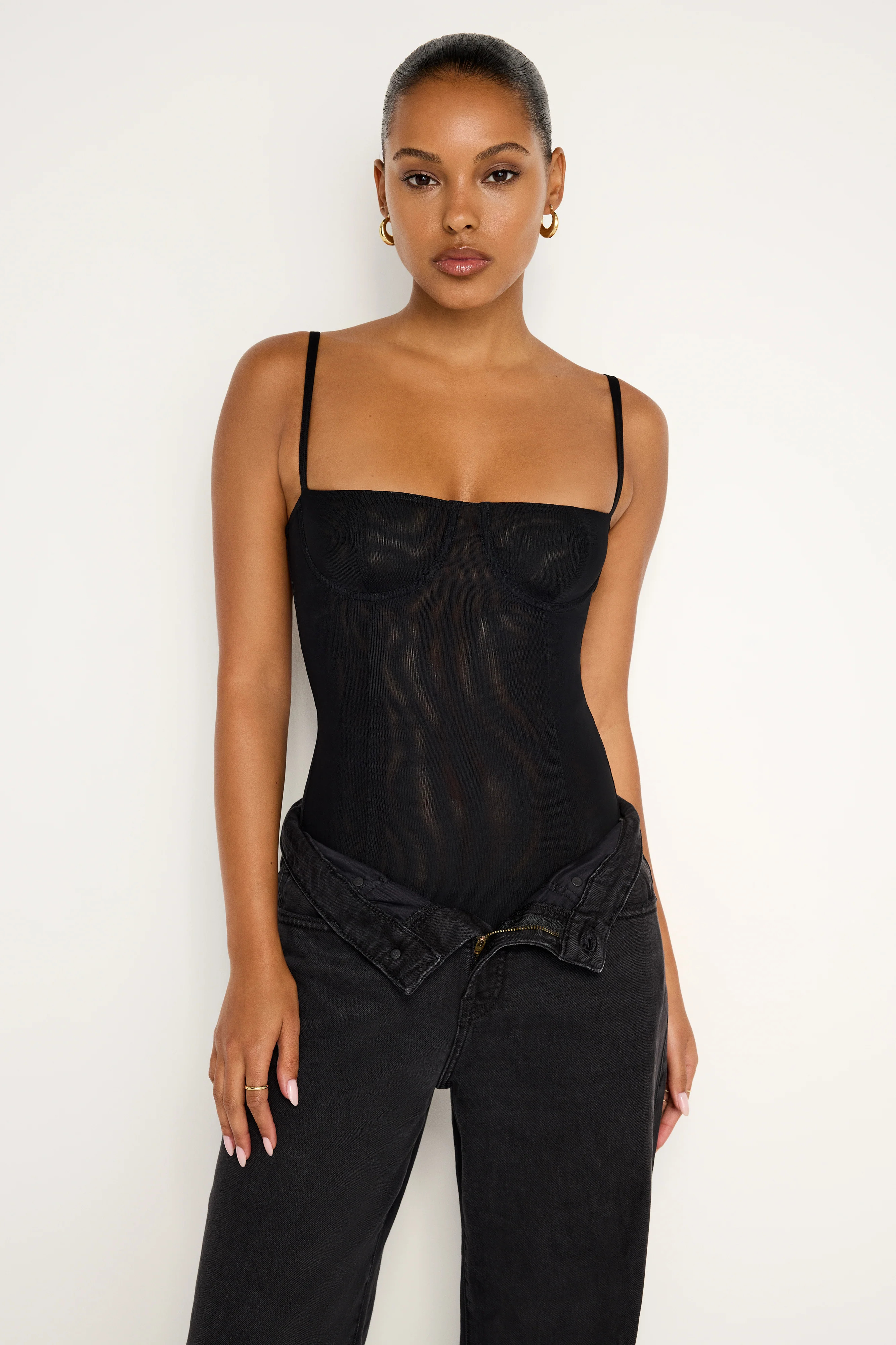 MESH BUSTIER BODYSUIT | Good American