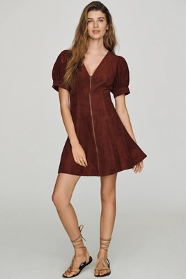 Calder Faux-Suede Mini Dress | Anthropologie (US)
