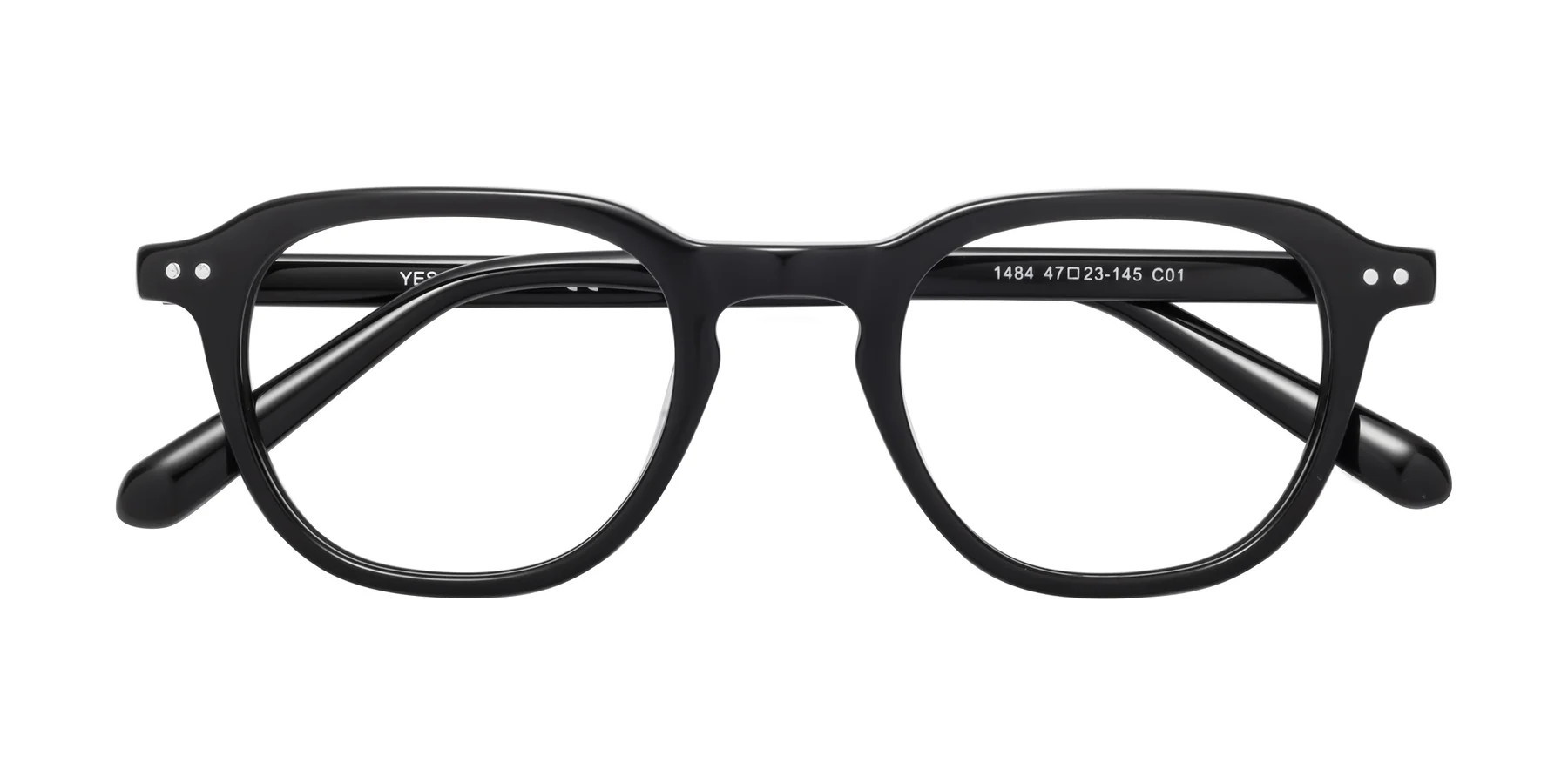Black Keyhole Bridge Retro-Vintage Acetate Full-Rim Eyeglasses - 1484 | Yesglasses