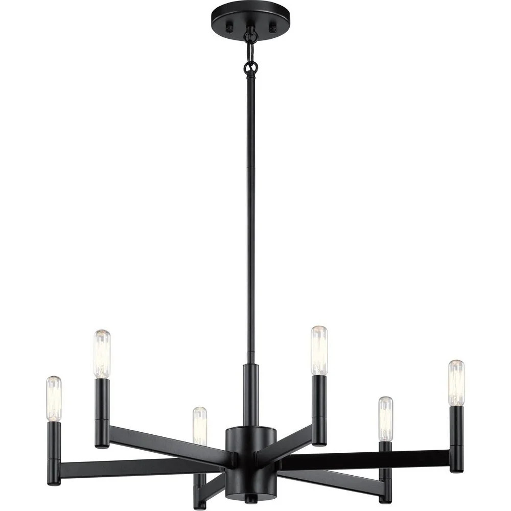 Mid Century Modern Farmhouse Six Light Chandelier-Black Finish Bailey Street Home 147-Bel-4187318 | Walmart (US)