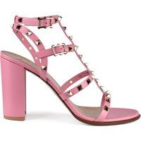 Luxury Women's Shoes Valentino Rockstud Sandals In Pink Leather | Stylemyle (US)