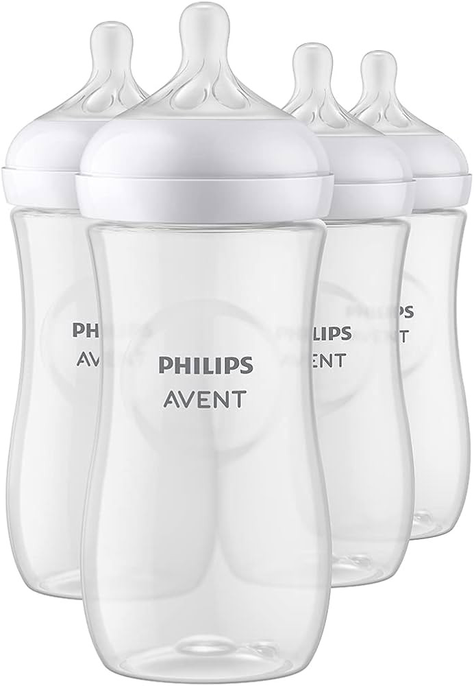 Philips Avent Natural Baby Bottle with Natural Response Nipple, Clear, 11oz, 4pk, SCY906/04 | Amazon (US)