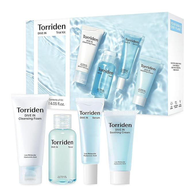 Torriden DIVE IN Trial Kit | Hyaluronic Acid Infused Daily Skincare Kit - 4 Step Regimen with Foa... | Amazon (US)