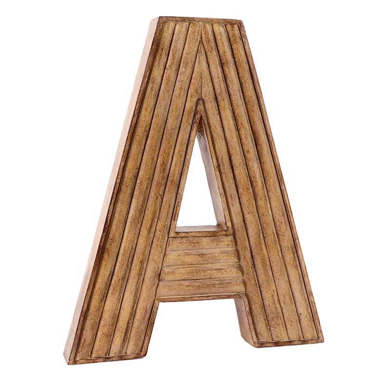 12" Brown Monogram Letter, A | At Home