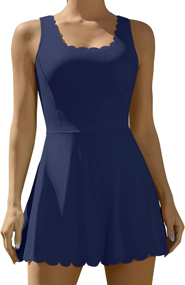 ATTRACO Women Tennis Dress with Shorts Workout Golf Skirts with Pockets Athletic Dresses | Amazon (US)