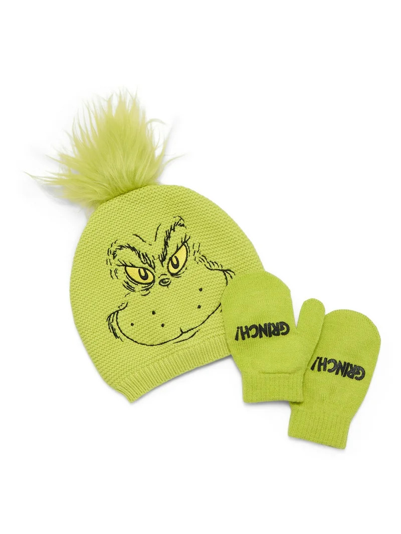 Dr. Suess The Grinch Toddler Boys or Girls Beanie Hat and Gloves Set, 2-Piece, One Size | Walmart (US)