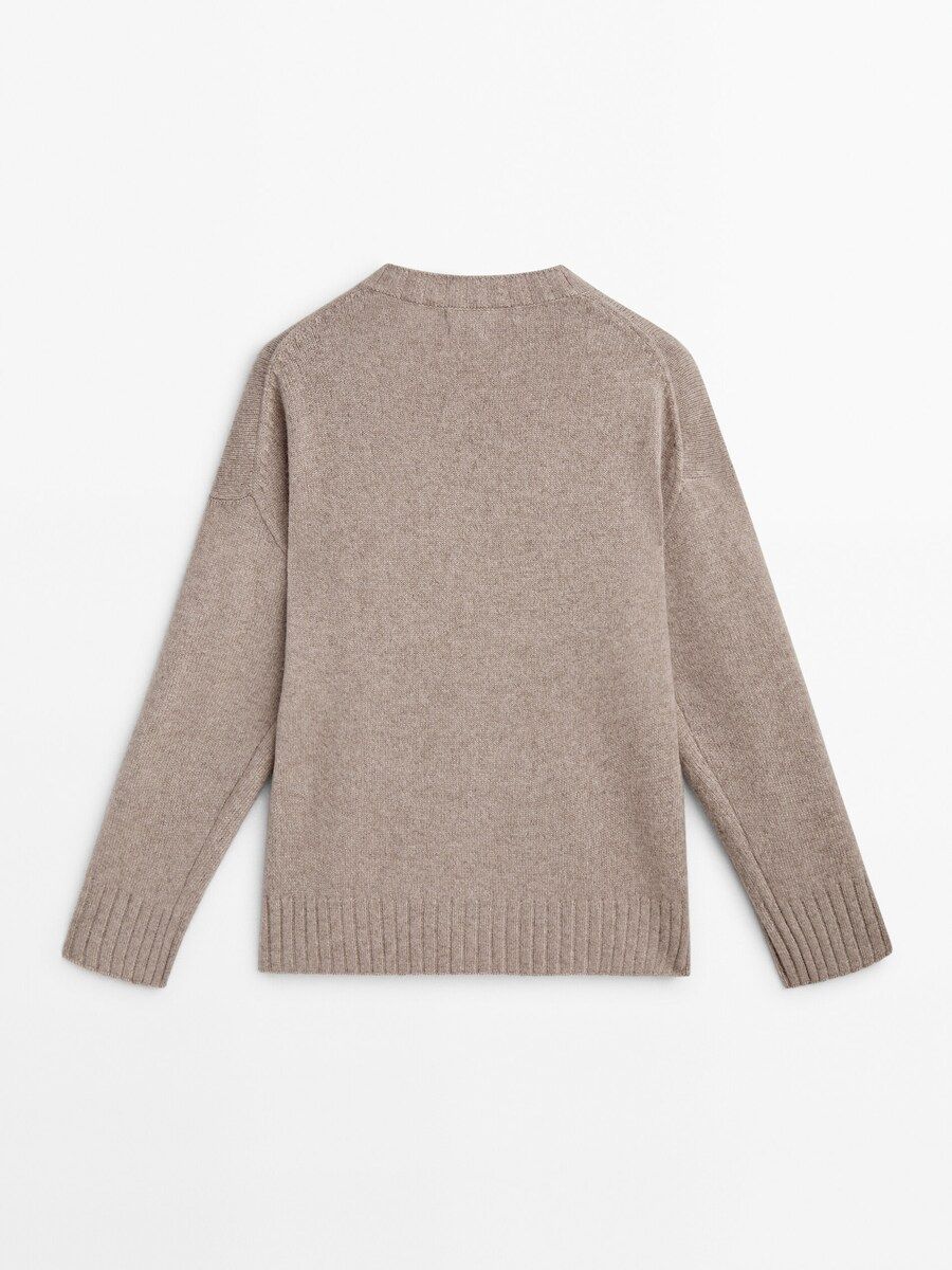 100% cashmere oversize crew neck sweater | Massimo Dutti UK