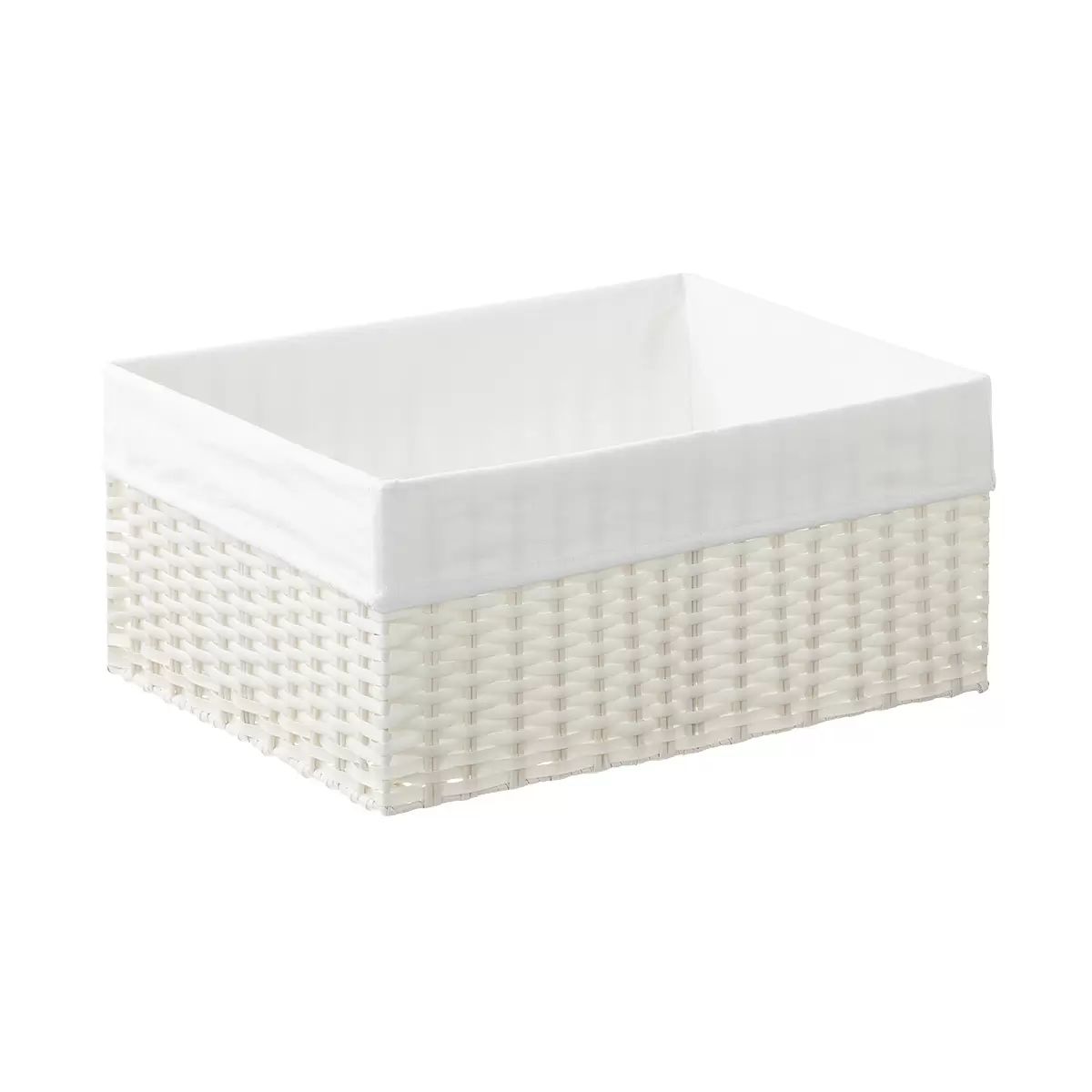 Medium Montauk Rectangular Bin White | The Container Store