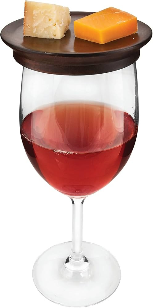 Twine Wooden Farmhouse Wine Glass Topper Appetizer Plates, Drink Cup Covers, Rustic Wine Glass Co... | Amazon (US)