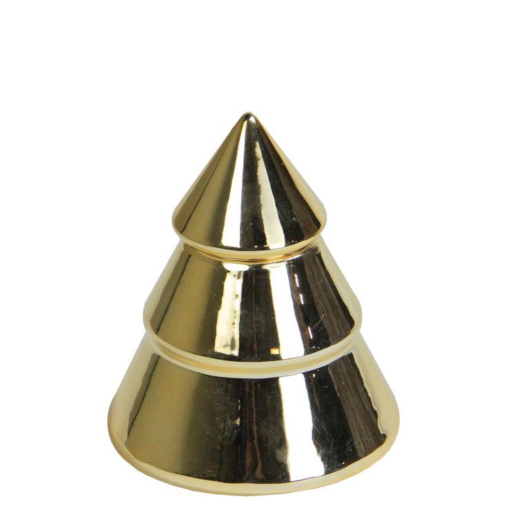 Northlight 4" Metallic Gold Christmas Tree Container Table Top Decoration | Target