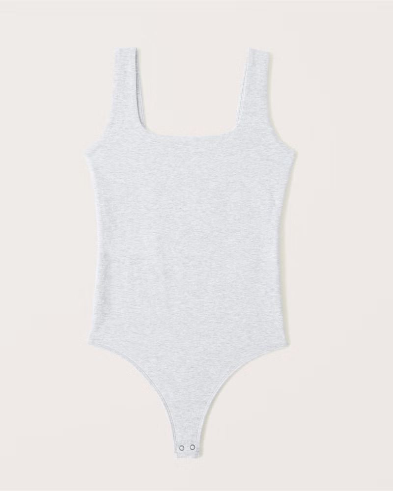 Cotton-Blend Seamless Fabric Tank Bodysuit | Abercrombie & Fitch (US)