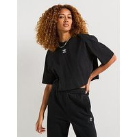 Adidas Originals Womens Essentials Crop T-Shirt - Black | Very (UK)