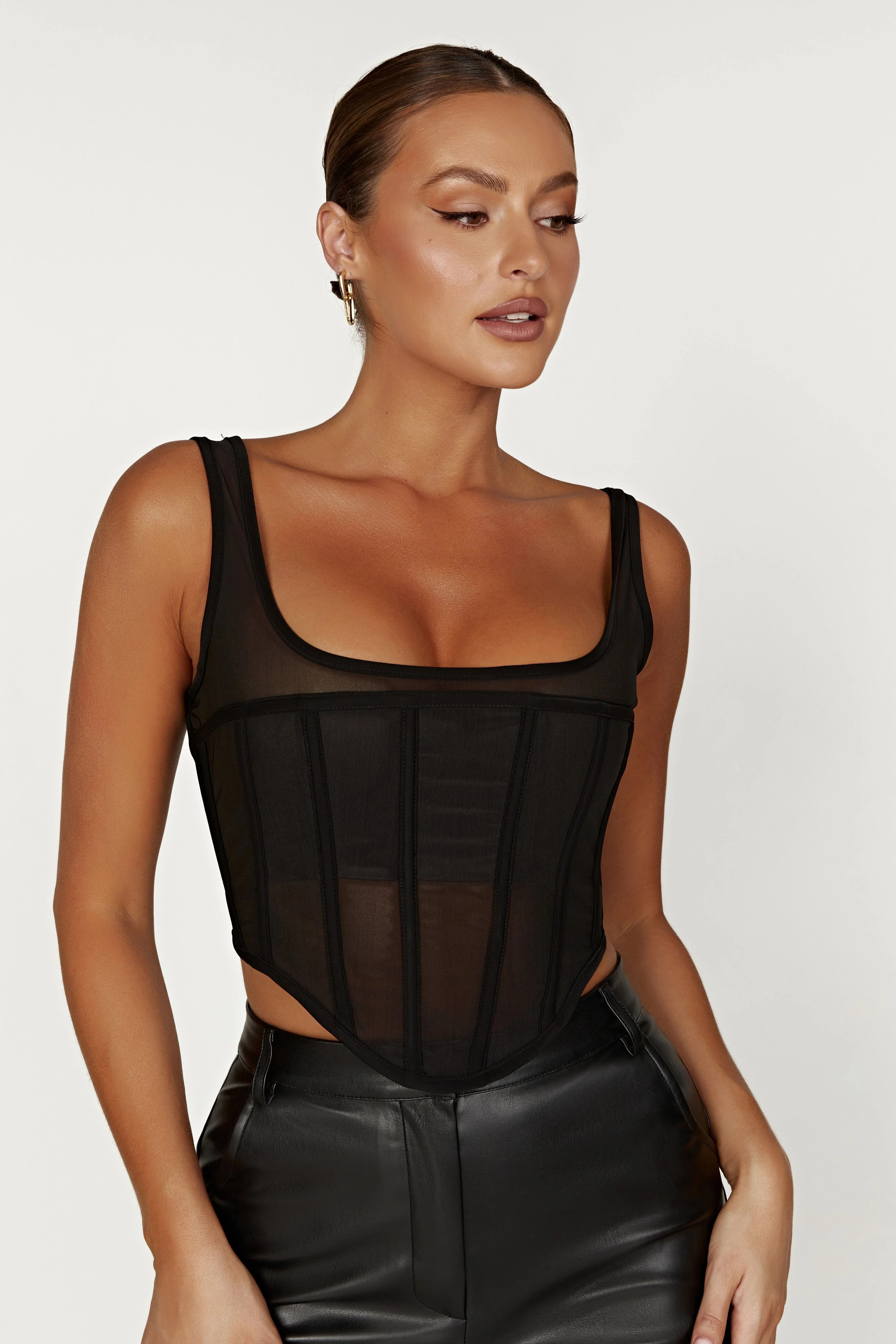 Delaney Corset Bustier - Black | MESHKI US