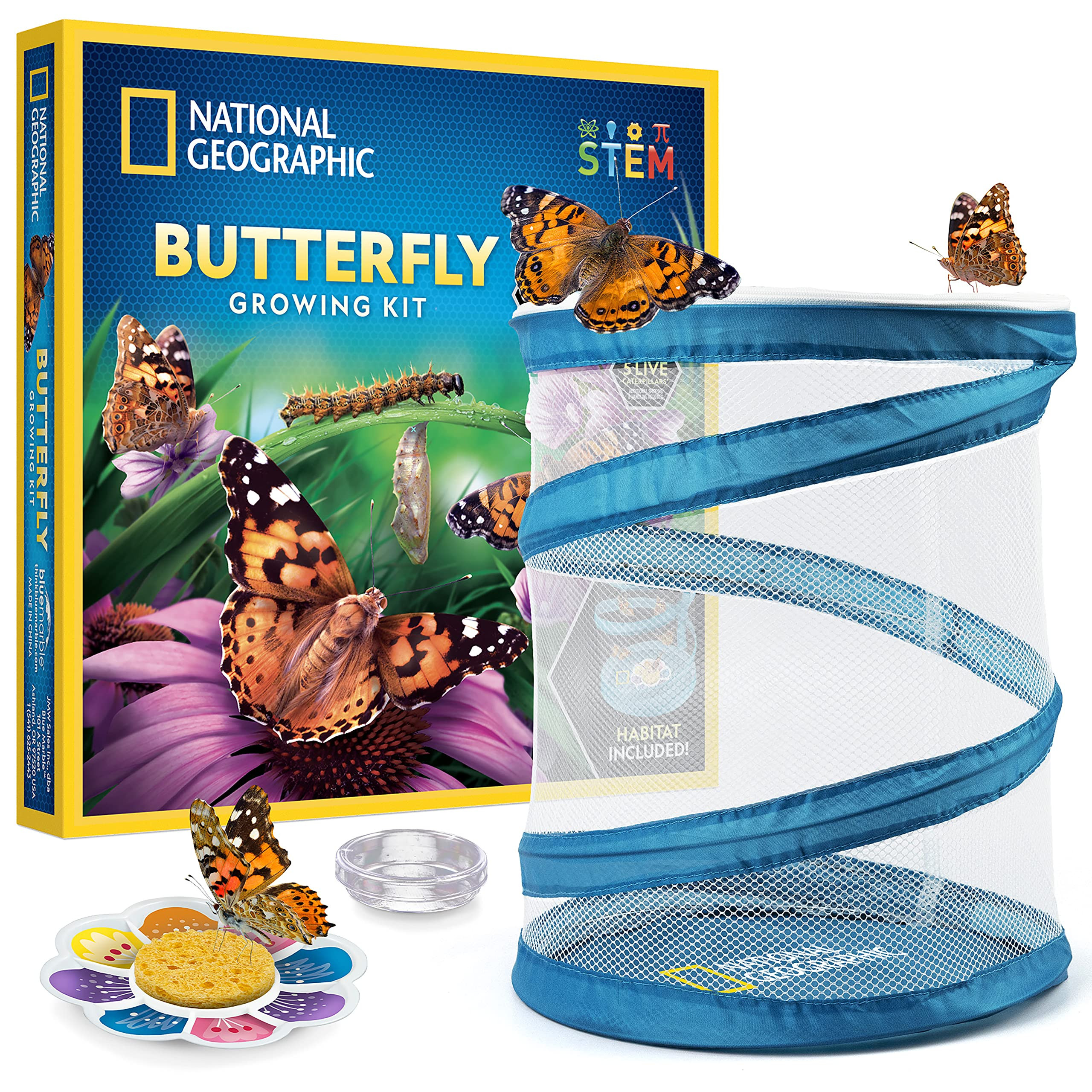 National Geographic Butterfly Growing Kit - Butterfly Habitat Kit with Voucher to Redeem 5 Caterp... | Amazon (US)