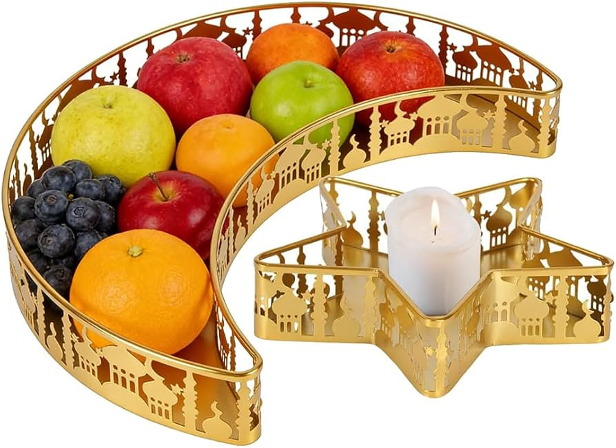 2 Pcs Eid Mubarak Moon Star Dinner Plate Tray, Ramadan Serving Tray,Muslim Islamic Dessert Trays,... | Amazon (UK)
