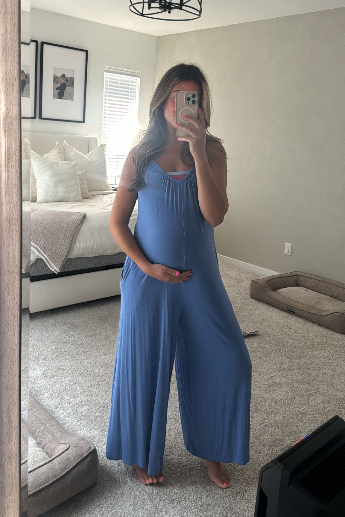 Stretchy jumpsuits for the bump 👏🏽 

#LTKFindsUnder50 #LTKBump #LTKBaby