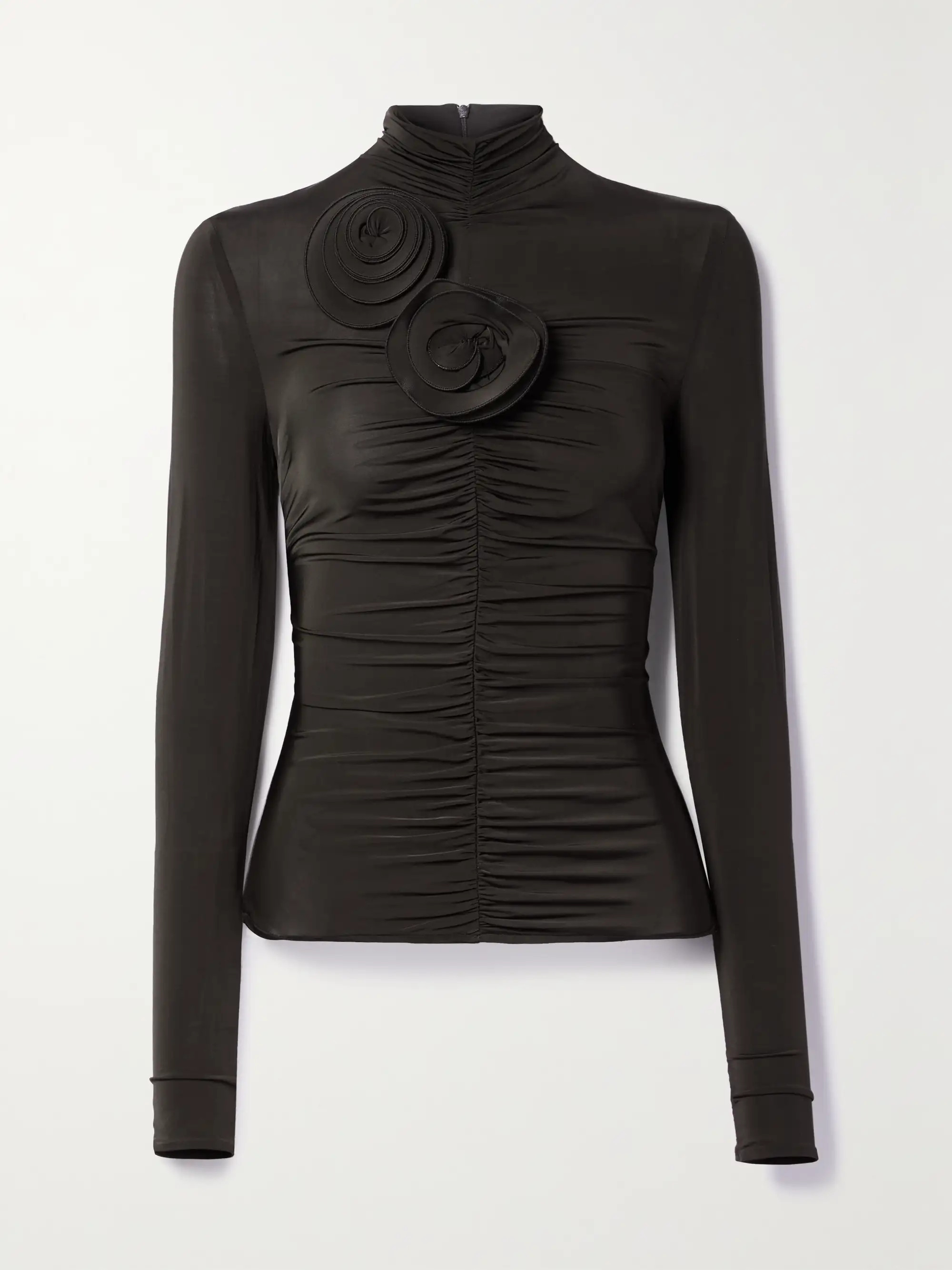 MAGDA BUTRYMAppliquéd ruched stretch-jersey top | NET-A-PORTER (UK & EU)