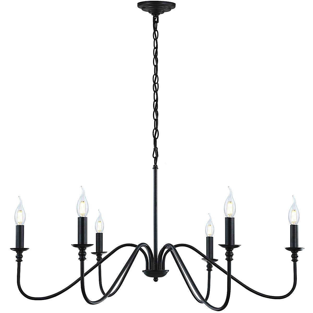 Black Chandelier,6-Light Rustic Industrial Iron Chandeliers for Dining Room Lighting Fixtures Han... | Amazon (US)