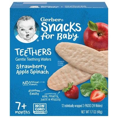 Gerber Teethers Strawberry Apple Spinach - 12ct/1.7oz Total | Target