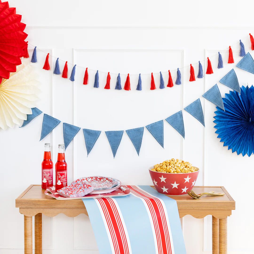 Hamptons Striped Paper Table Runner | My Mind's Eye