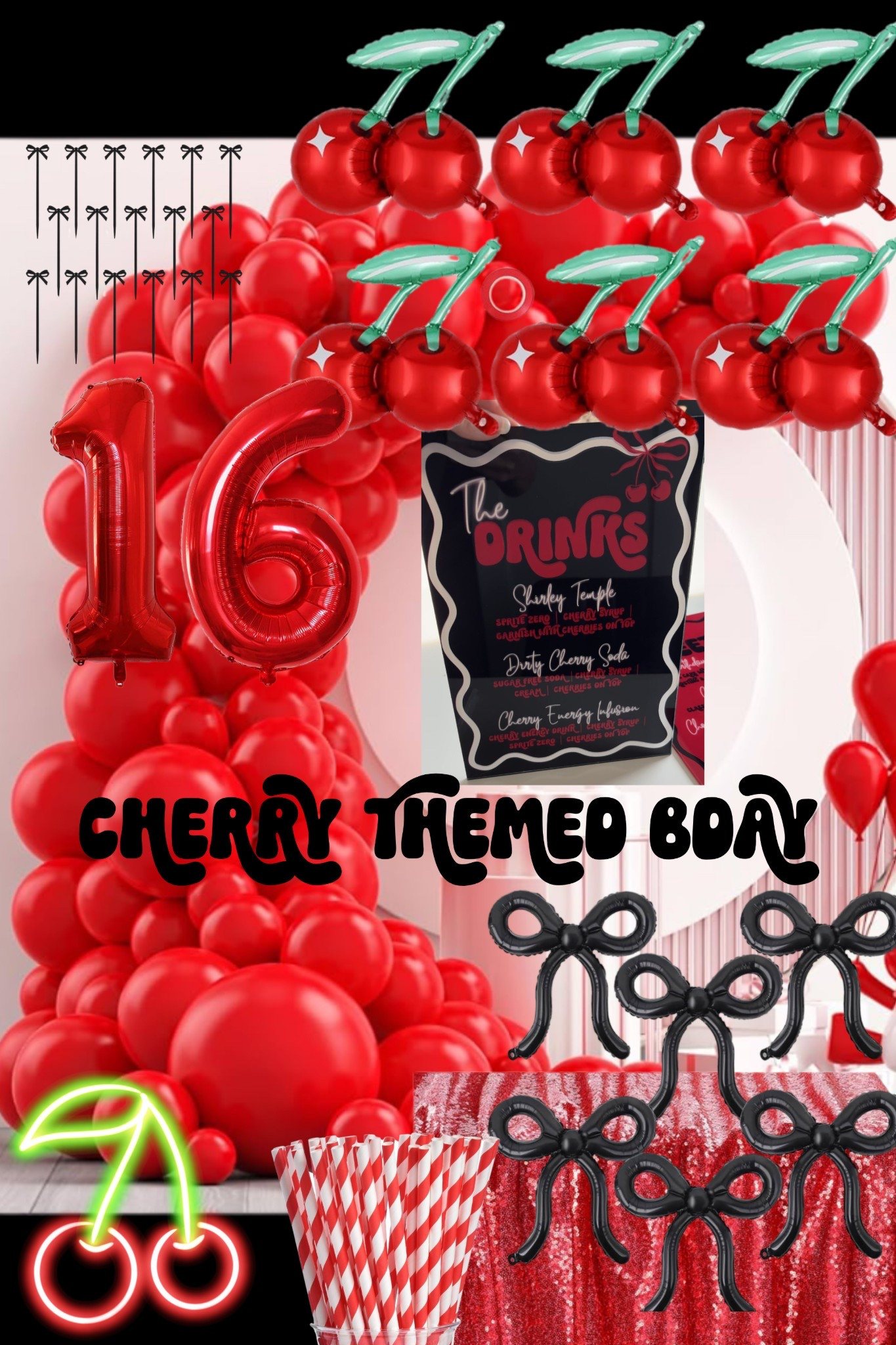 The cutest cherry themed party finds! #sweetsixteen #birthdayparty #partydecor #cherryparty #birthdaytheme 

#LTKParties