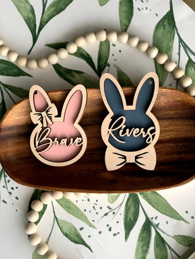 Personalized Bunny Easter Basket Tag Custom Easter Place Card | Etsy | Etsy (US)