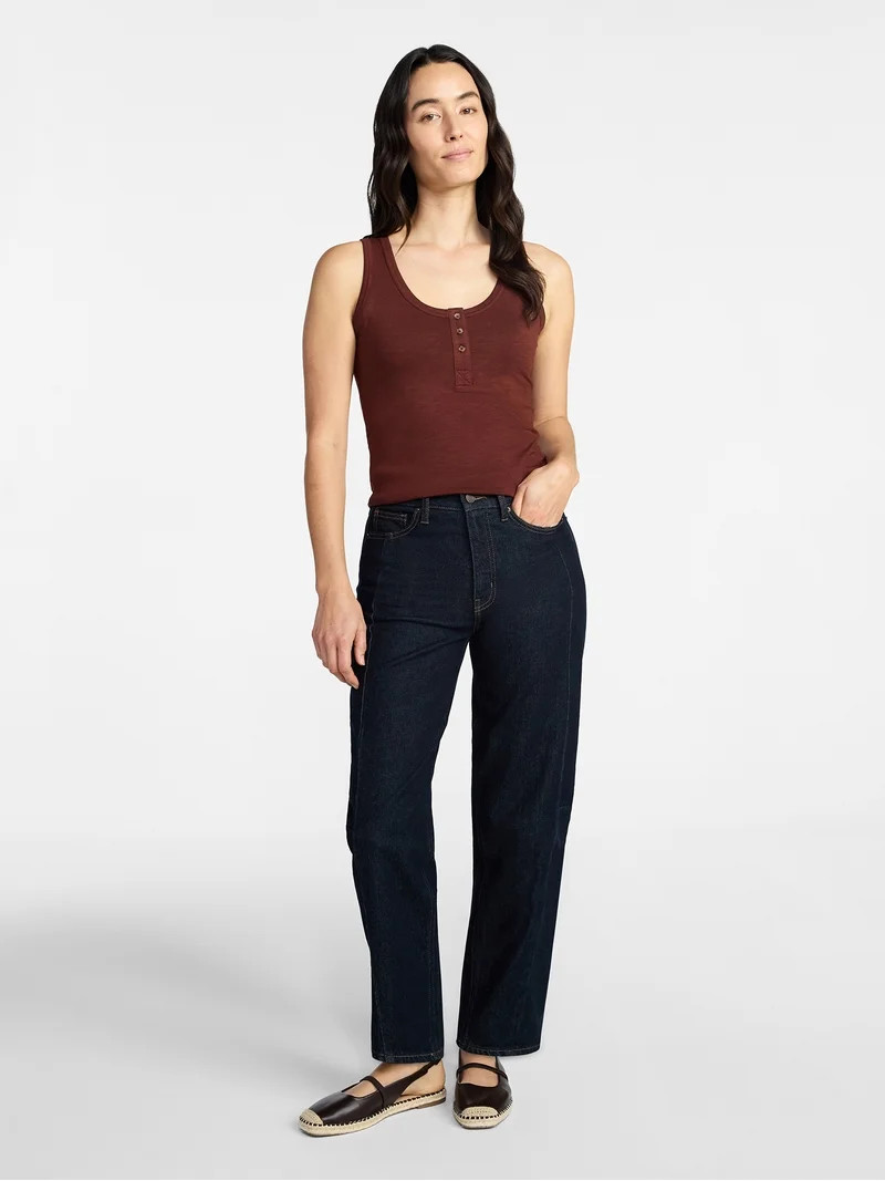 Time and Tru Women\u2019s Slub Henley Tank Top, sizes XS-XXXL | Walmart (US)