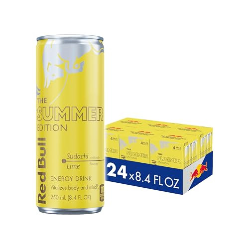 Red Bull Summer Edition Sudachi Lime Energy Drink, with 80mg Caffeine plus Taurine & B Vitamins, 8.4 Fl Oz, 6 Packs of 4 Cans (Pack of 24) | Amazon (US)