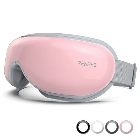 RENPHO Eye Massager Birthday Gifts with Heat & Vibration – 5 Massage Modes, Bluetooth Music, Adjustable Headband, USB Rechargeable - Pink | Walmart (US)