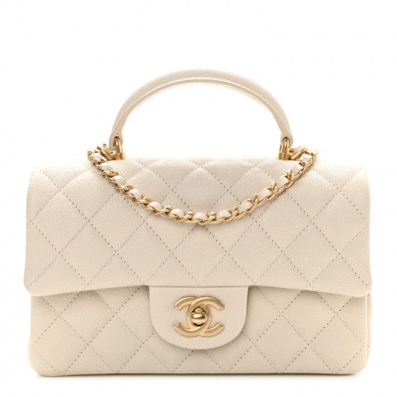 CHANEL

Caviar Quilted Mini Top Handle Rectangular Flap Beige | Fashionphile