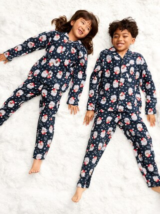 Printed Gender-Neutral Button-Front Pajama Set for Kids | Old Navy (CA)