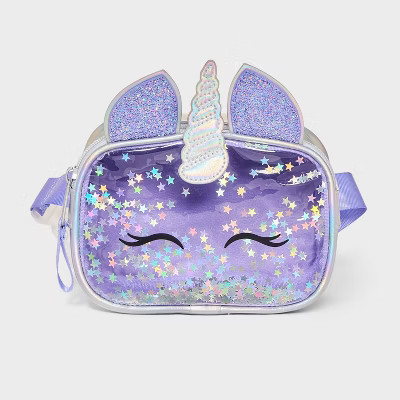 Girls' Unicorn Fanny Pack - Cat & Jack™: Shell, Zip Closure, 28" Strap, Solid Pattern | Target