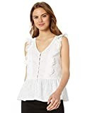 kensie Women's Floral Eyelet Top, White, S | Amazon (US)