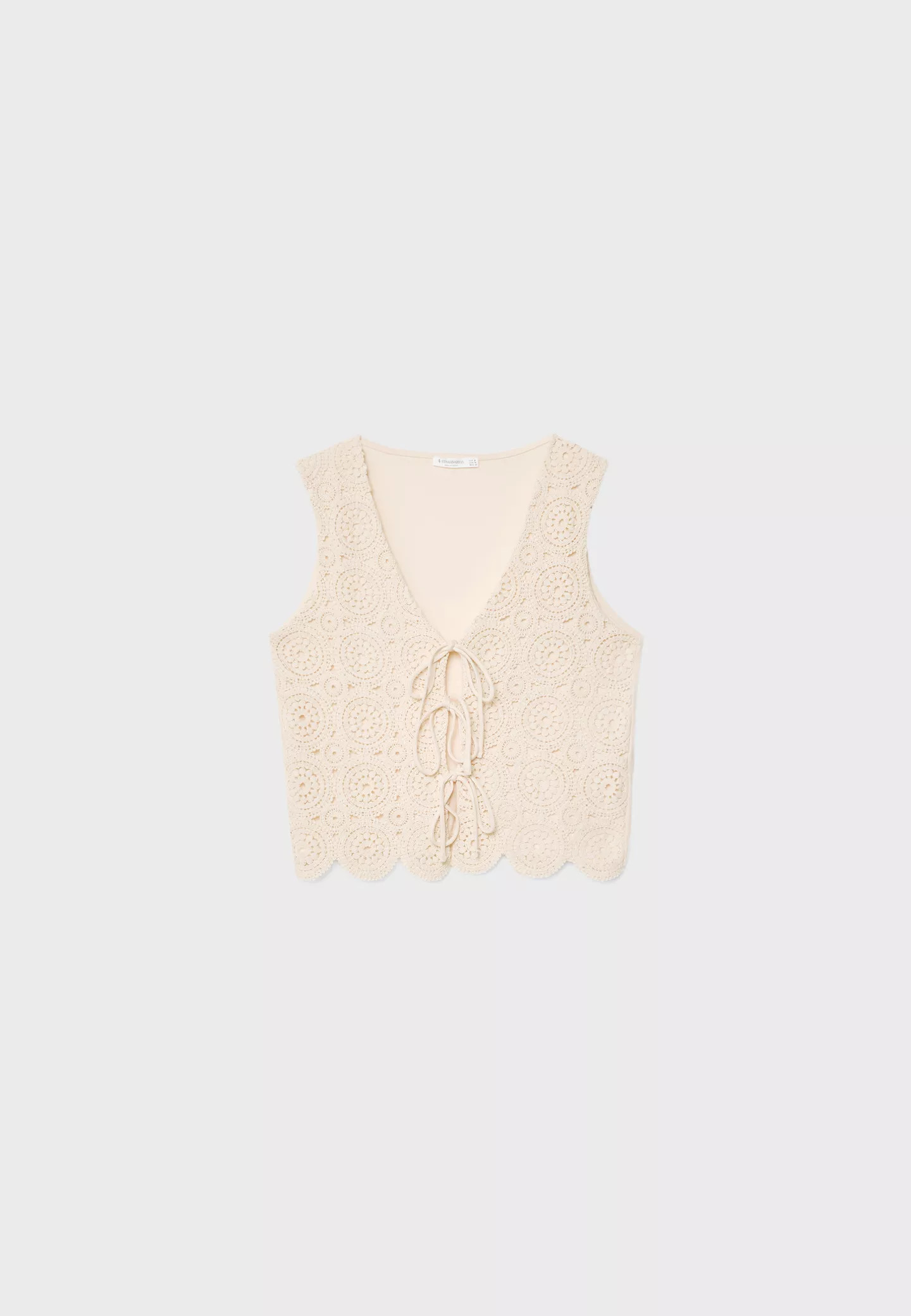 Contrast crochet vest - Women's Tops and Bodysuits | Stradivarius United Kingdom | Stradivarius (UK)