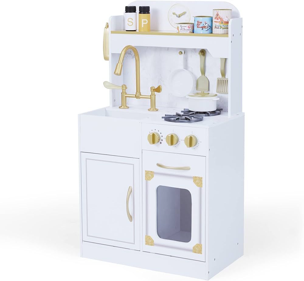 Teamson Kids - Wooden Play Kitchen Set for Kids, Children Toddler Kitchen Playset, Pretend Toy Ki... | Amazon (US)