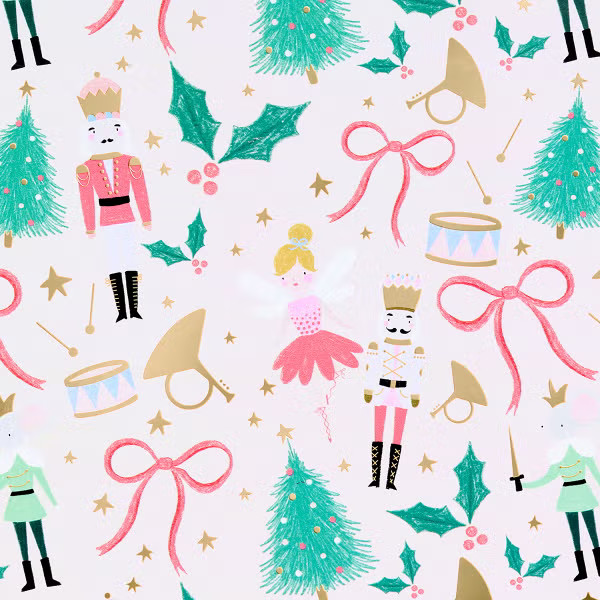 Punch Studio Magical Nutcrackers Wrapping Paper | The Container Store