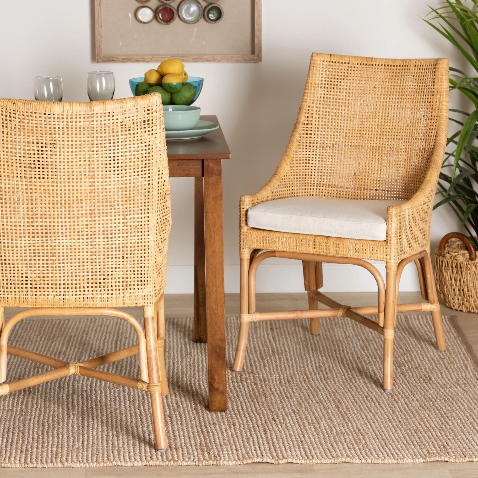 Bali & pari Bella Rattan BOHO Dining Chair, Natural Brown | Walmart (US)