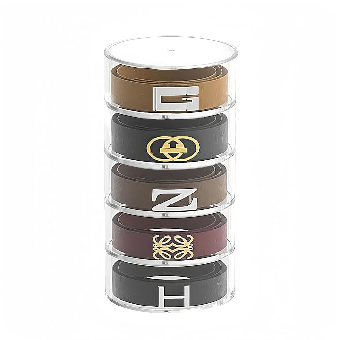 Acidea Belt Organizer, 5-Layer Clear Acrylic Belts Display Case with Magnetic Lids, Stackable Belt Holder for Women, Durable Acrylic Cases for Jewelry, Watches, Makeup & Cosmetics | Amazon (UK)