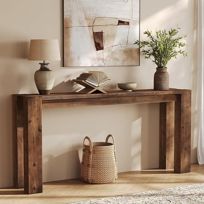 Solid Wood Console Table for Entryway, 70.9-Inch Extra Long Farmhouse Sofa Table Behind Couch, fo... | Amazon (US)